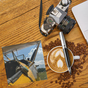 Vliegtuigcockpitfoto, Cool Aviation Pilot Dad Glazen Onderzetter