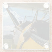 Vliegtuigcockpitfoto, Cool Aviation Pilot Dad Glazen Onderzetter (Achterkant)