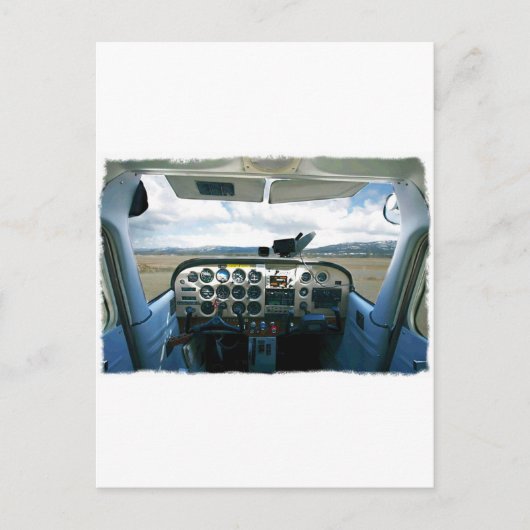 Vliegtuigcockpitit Briefkaart (Voorkant)