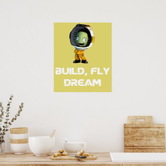 Vliegtuigcrash Kerbal ruimteprogramma Kerbal Poster (Keuken)