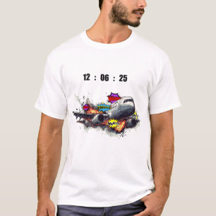 Vliegtuigcrash Pop Art – Comic Explosion Style De T-shirt