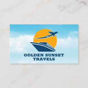 Vliegtuigcruisemaatschappij Sunset Logo Visitekaartje