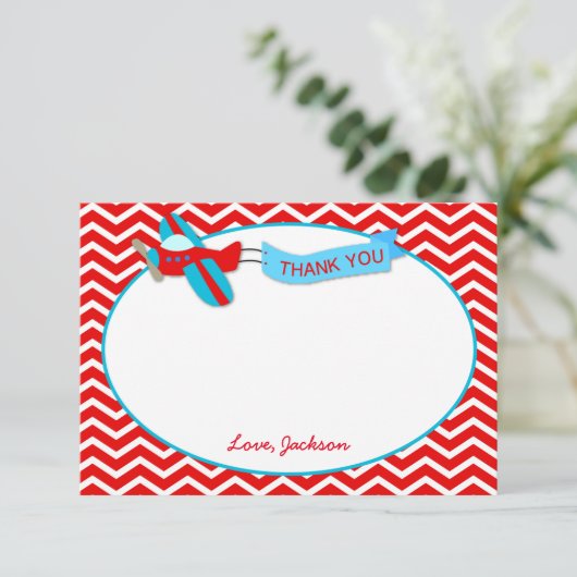 Vliegtuigdag Dank u wel kaarten (Staand voorkant)