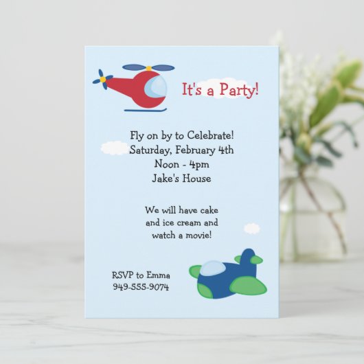 Vliegtuigdag - uitnodiging (Staand voorkant)