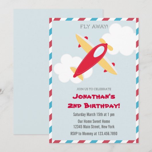 Vliegtuigdag - uitnodiging (Voorkant / Achterkant)