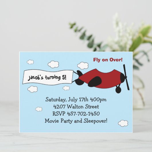 Vliegtuigdag - uitnodiging (Staand voorkant)