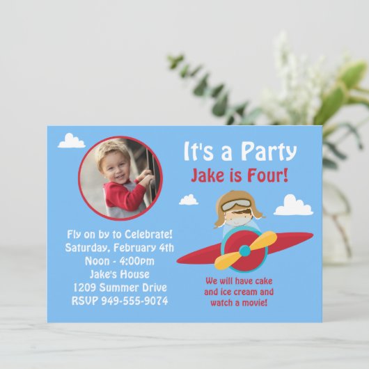 Vliegtuigdag - uitnodiging (Staand voorkant)