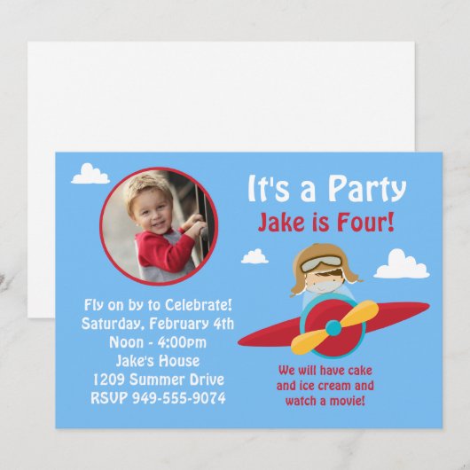 Vliegtuigdag - uitnodiging (Voorkant / Achterkant)