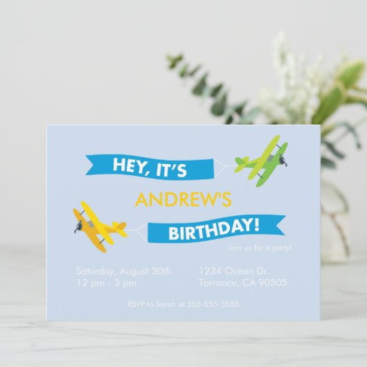 Vliegtuigdag - uitnodiging (Staand voorkant)