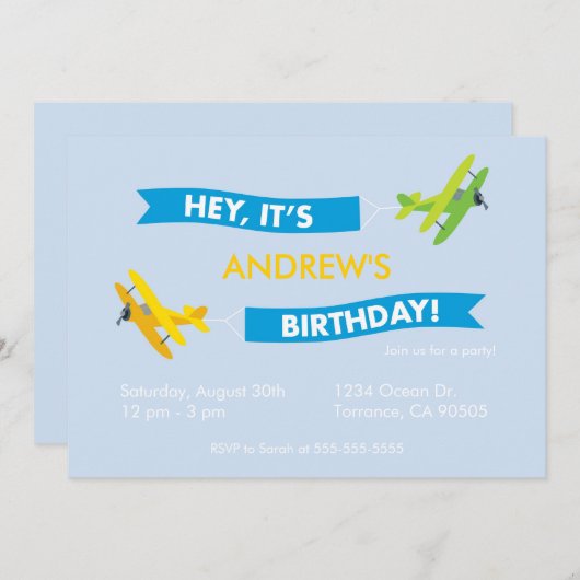 Vliegtuigdag - uitnodiging (Voorkant / Achterkant)