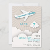 Vliegtuigdag - Uitnodiging van de partij - Blauw (Voorkant)