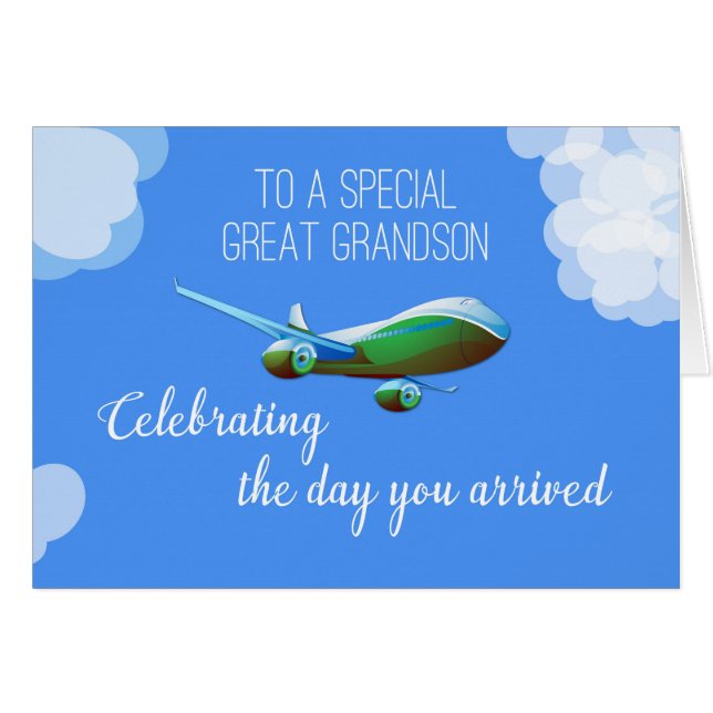 Vliegtuigdag voor GREAT GRANDSON-adoptie met Gree (Voorkant Horizontaal)