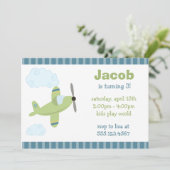 Vliegtuigdag voor groen en blauw vliegtuig kaart (Staand voorkant)