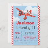 Vliegtuigdaguitnodiging. Boy Birthday Party Kaart (Voorkant)