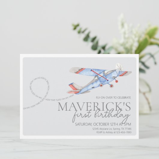 Vliegtuigdaguitnodiging Kaart (Staand voorkant)