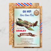 Vliegtuigdaguitnodiging Kaart (Voorkant / Achterkant)