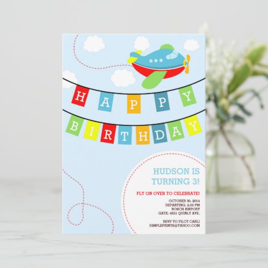 Vliegtuigdaguitnodiging Kaart (Staand voorkant)