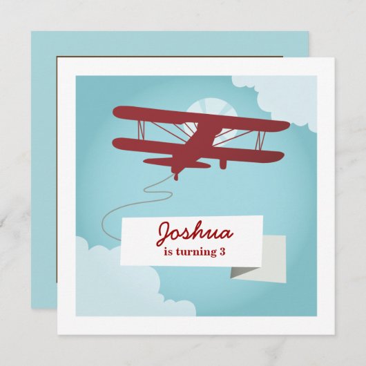 Vliegtuigdaguitnodiging Kaart (Voorkant / Achterkant)