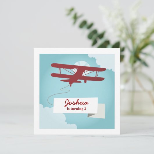 Vliegtuigdaguitnodiging Kaart (Staand voorkant)