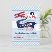 Vliegtuigdaguitnodiging met enveloppen kaart (Staand voorkant)