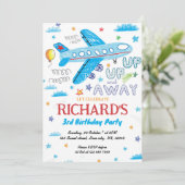 Vliegtuigdaguitnodiging, met handtekening getrokke kaart (Staand voorkant)