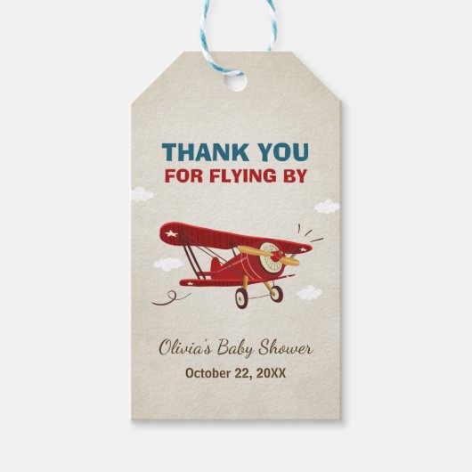 Vliegtuigdank voor labels  avontuurreizen cadeaulabel (Voorkant)