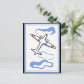  vliegtuigdruk briefkaart (Staand voorkant)