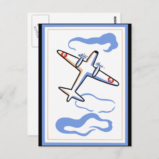  vliegtuigdruk briefkaart (Voorkant / Achterkant)