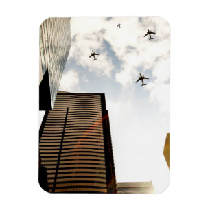 Vliegtuigen boven gebouwen magneet