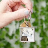Vliegtuigen boven gebouwen sleutelhanger (Hand)