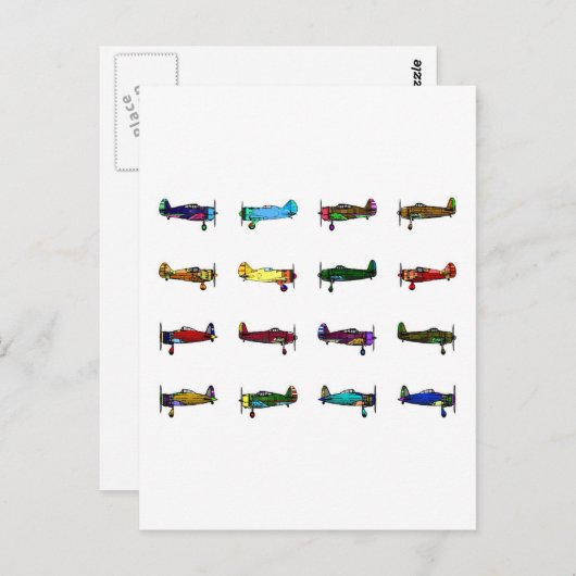 vliegtuigen briefkaart (Voorkant / Achterkant)