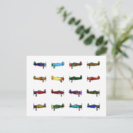 vliegtuigen briefkaart (Staand voorkant)