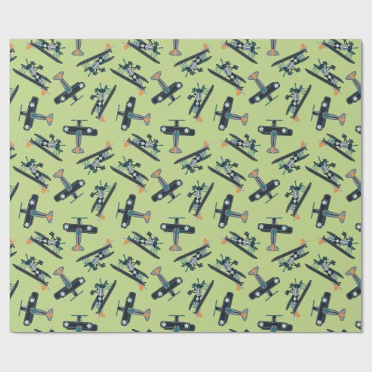  vliegtuigen cadeaupapier (Vlak)