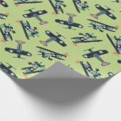  vliegtuigen cadeaupapier (Hoek)