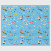 Vliegtuigen Cadeaupapier (Vlak)