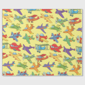 vliegtuigen cadeaupapier (Vlak)