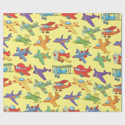 vliegtuigen cadeaupapier (Vlak)