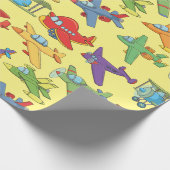 vliegtuigen cadeaupapier (Hoek)