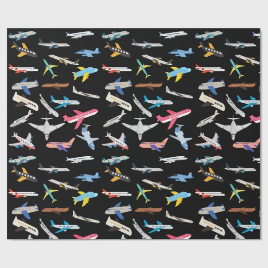 Vliegtuigen Cadeaupapier (Vlak)