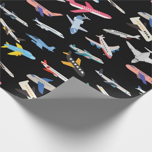 Vliegtuigen Cadeaupapier (Hoek)
