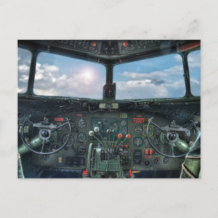 Vliegtuigen cockpit Briefkaart