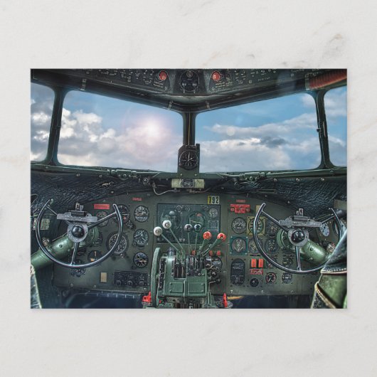Vliegtuigen cockpit Briefkaart (Voorkant)