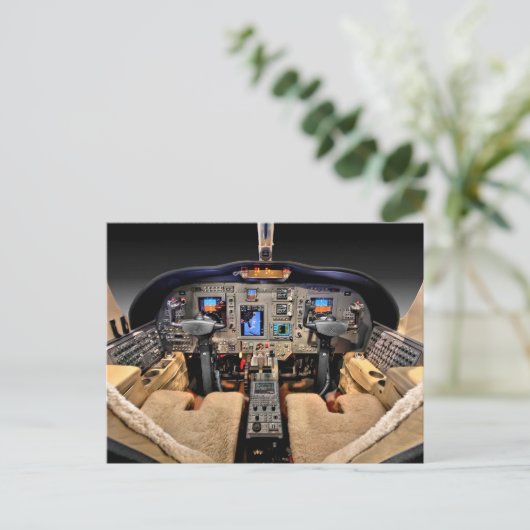 Vliegtuigen cockpit briefkaart (Staand voorkant)