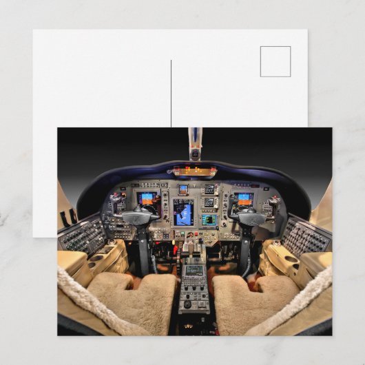 Vliegtuigen cockpit briefkaart (Voorkant / Achterkant)