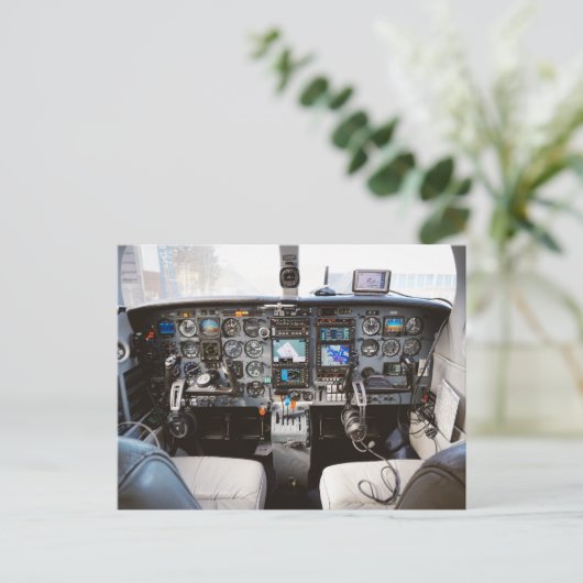 Vliegtuigen cockpit briefkaart (Staand voorkant)