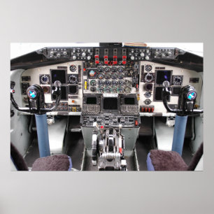 Vliegtuigen cockpit poster