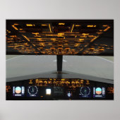 Vliegtuigen cockpit poster (Voorkant)
