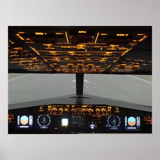 Vliegtuigen cockpit poster (Voorkant)