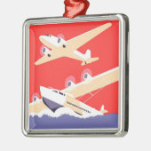 Vliegtuigen die  propeller vliegen metalen ornament (Links)