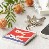 Vliegtuigen die propeller vliegen sleutelhanger (Zijkant)